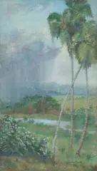E. Galusha Smith, Tropical Landscape, Oil on canvas