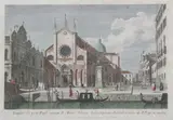 Giovanni Battista Brostoloni, View of the Church of SS Giovanni and Paolo, Hand-colored engraving