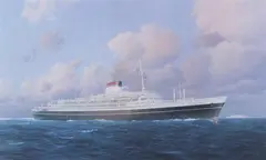 Stephen J. Card, Turbonave Andrea Doria "Italia" Societa Di Navigazione-Genova, Color lithograph, pencil signature and numbered 154/750