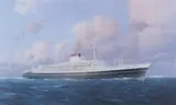 Stephen J. Card, Turbonave Andrea Doria "Italia" Societa Di Navigazione-Genova, Color lithograph, pencil signature and numbered 154/750