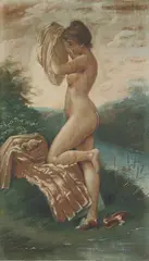 A. Cortez, The Bather, Oil on canvas