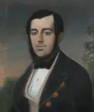 Portrait of a Gentleman in Pink Waistcoat by American School, Pastel, offered Jun 2007