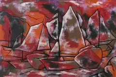 Paul Beauvoir, Sailboats, Oil on board
