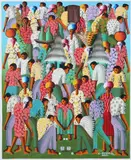 G. Gerelos, Market Scene with Dice Players, Oil on canvas