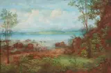 South American School, Lake with Trees and Birds, LAKE WITH TREES AND BIRDS, watercolor