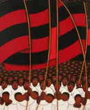 José Sabóia, Flag Bearers, Oil on canvas