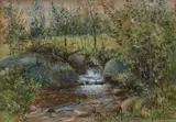 Benjamin Franklin Nutting, The Stream, Watercolor