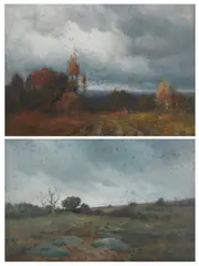 AUTUMN LANDSCAPE and LANDSCAPE WITH BARREN TREE: TWO WORKS, each signed lower right by Paul R. Koehler, Pastel, sold Jun 2007