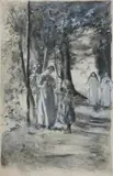 Albert Edward Sterner, The Orphans, Ink wash