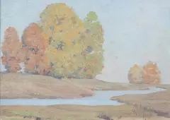 Untitled by Benson Bond Moore, AUTUMN LANDSCAPE, oil on board, sold Jun 2007