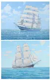 Arthur S. Allis, Untitled, SCHOONERS -- OUTWARD AND HOMEWARD BOUND: TWO WORKS, oil on canvas board
