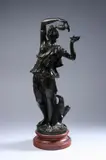 Claude Michel Known As Clodion, Nymph with Eagle, Bronze, signed 'Clodion' on base, on red marble base