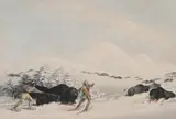 George Catlin, Buffalo Hunt on Snow Shoes