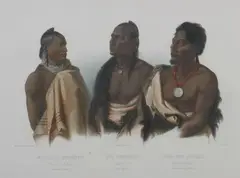 Karl Bodmer, Missouri Indian, Hand-colored etching and aquatint by Hurlemann, printed by Bougeard, published by Ackerman