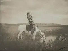 Edward S. Curtis, An Oasis in the Badlands, Platinum print, signed lower right, with 1905 copyright blindstamp