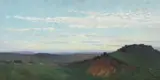 Ernest Marché, Sunrise Over Distant Hills, Oil on board