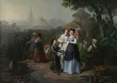 Alexis Mathaud, The Young Flower Seller, Oil on canvas