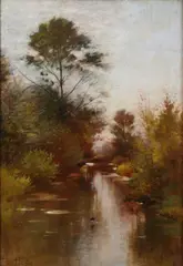 Creek in Autumn by Ernest Parton, Oil on canvas, sold Jun 2007