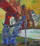 May Janko, The 57Th Street Bridge, Oil on canvas.