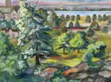 May Janko, Along the East River, Oil on canvas board