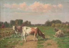 William Henry Snyder, Cows in the Pasture, Oil on canvas