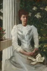 William de Leftwich Dodge, Portrait of a Lady in White, Oil on canvas