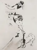 Marc Chagall, L'Acrobate Au Violon, Etching and drypoint - Plate: 12 3/4 in. x 16 3/4 in