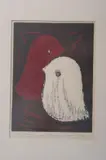 Kaoru Kawano, "Two Birds", Woodcut, signed in pencil