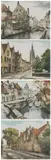Continental School, Untitled, VILLAGE SCENES: FOUR WORKS, each signed illegibly in crayon and numbered in pencil, lower margin
