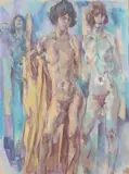 Mj, Female Nudes, Pastel on paper