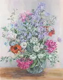 American School, Untitled, JUNE'S PERENNIALS, acrylic on rag paper