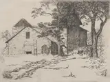 American School, Untitled, FARMHOUSE, engraving - Plate: 8 3/4 in. x 11 3/4 in