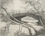 Caroline A. W. Ely, Bridge and Branches, Engraving - Plate: 7 in. x 8 3/4 in