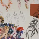 Peter Collins, Untitled, pen and ink and watercolour 38.5 x 50cm and similar
