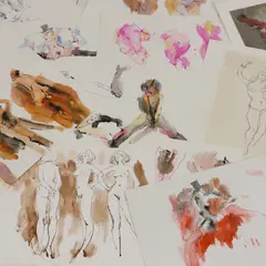 Peter Collins, Untitled, pen and ink and watercolour 54 x 42cm and similar