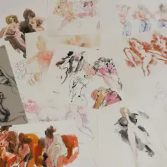 Peter Collins, Untitled, pen and ink and watercolour 56 x 40.5cm and similar