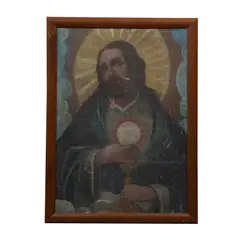 Cristo Eucarístico by Anónimo, Óleo sobre tela, offered Aug 2023