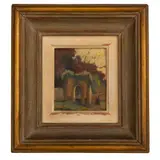 Luis Sagahún, Paisaje, Óleo sobre madera