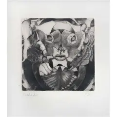Untitled by Francisco Toledo, Grabado a la punta seca y aguatinta P. A, offered Aug 2023
