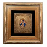 Anónimo, Virgen de Guadalupe, Mixta sobre tela con repujado