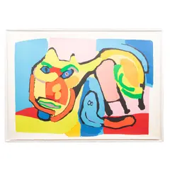 Abstract cat by Karel Appel, Litografía E.A, offered Jul 2023