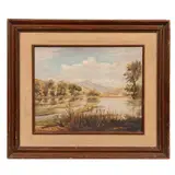 Zambrano, Sin título (paisaje), 1950, Óleo sobre tela