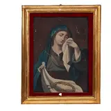 Anónimo, Virgen dolorosa, Óleo sobre tela