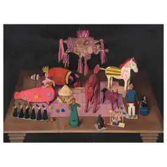 Juguetes by Gustavo Montoya, Óleo y collage sobre tela, offered Jun 2023