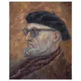 Jesús Martí Martín, León Felipe, Óleo sobre tela