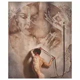 Miguel Carrillo, Amantes, Óleo y arena sobre tela
