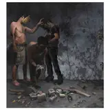 Joaquín Flores, El jaguar, el diablo y el borracho, 2012, Óleo sobre tela