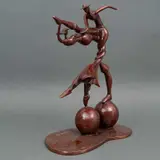 Bailarines, SIGLO XX, Bronce, patinado en color cobrizo