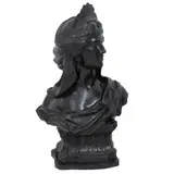 Busto de Dama, FRANCIA, PRINCIPIOS DEL SIGLO XX, Bronce, patinado en color marrón; base de mármol negro