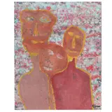 Los tres by Eliseo Garza Aguilar, Óleo y arena sobre tela, offered May 2023